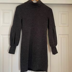 Dark grey sweater dress.